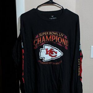 Kansas City Chiefs Super Bowl LVII Champions Long Sleeve T-shirt Size XL Black